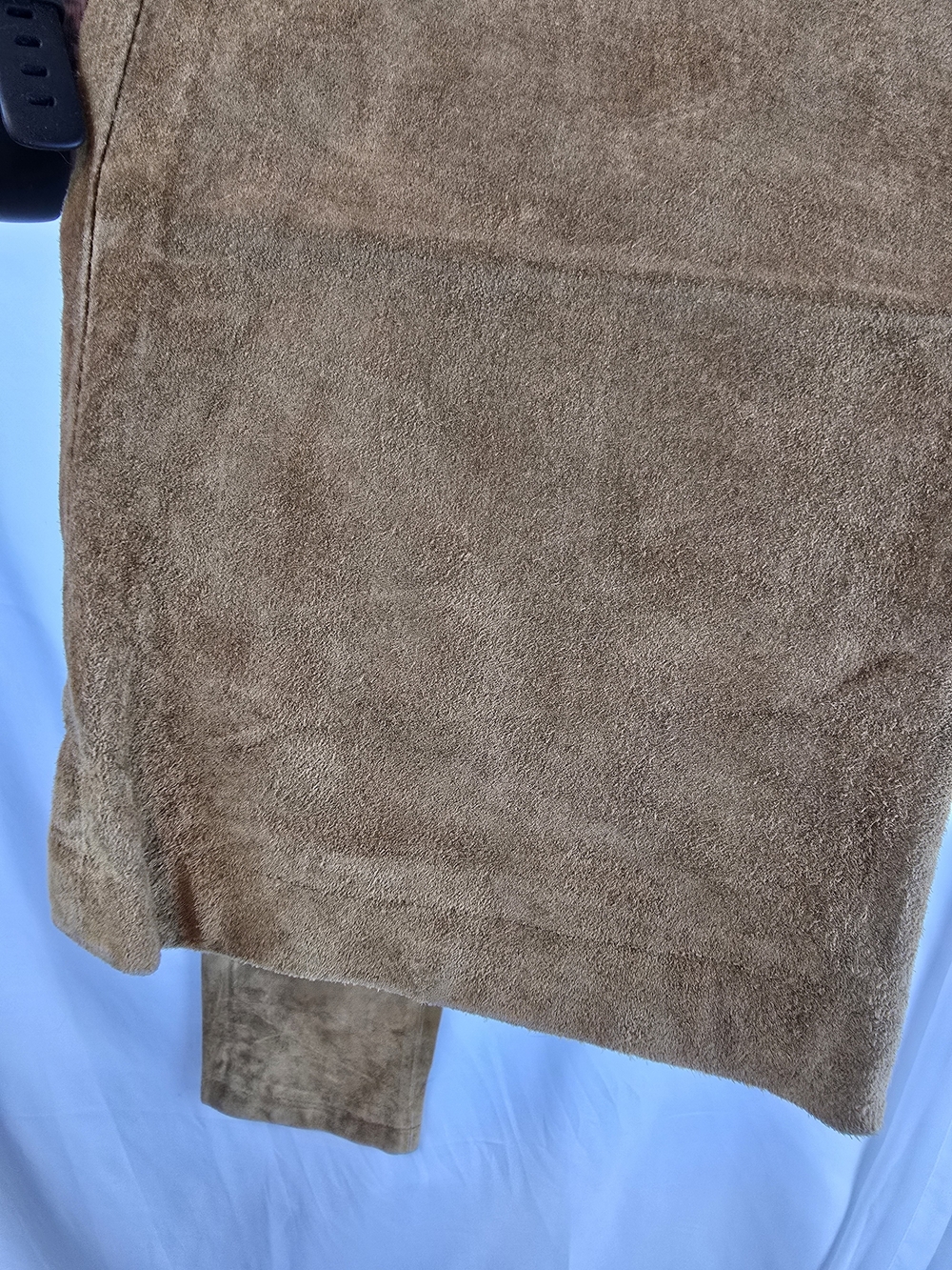 Jou Jou Suede Straight-Leg Pants in Tan - Picture 4 of 6